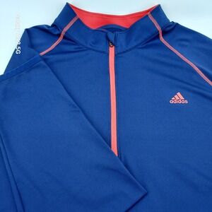 Adidas Golf Long Sleeve Pullover Blue Coral Athletic Mens XL